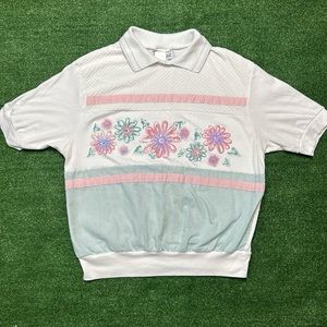 Vintage Made in USA Floral Collared Shirt Free Shipping